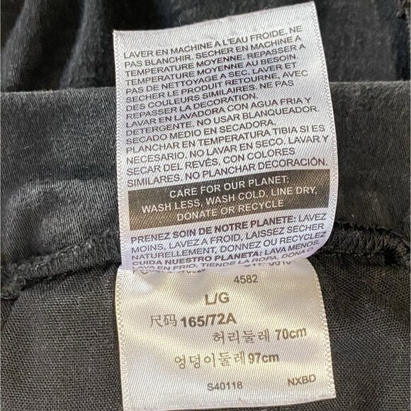 Levi Strauss Women Signature Skinny Joggers Black Jean Stretch Size Lg Split Hem - Picture 5 of 12